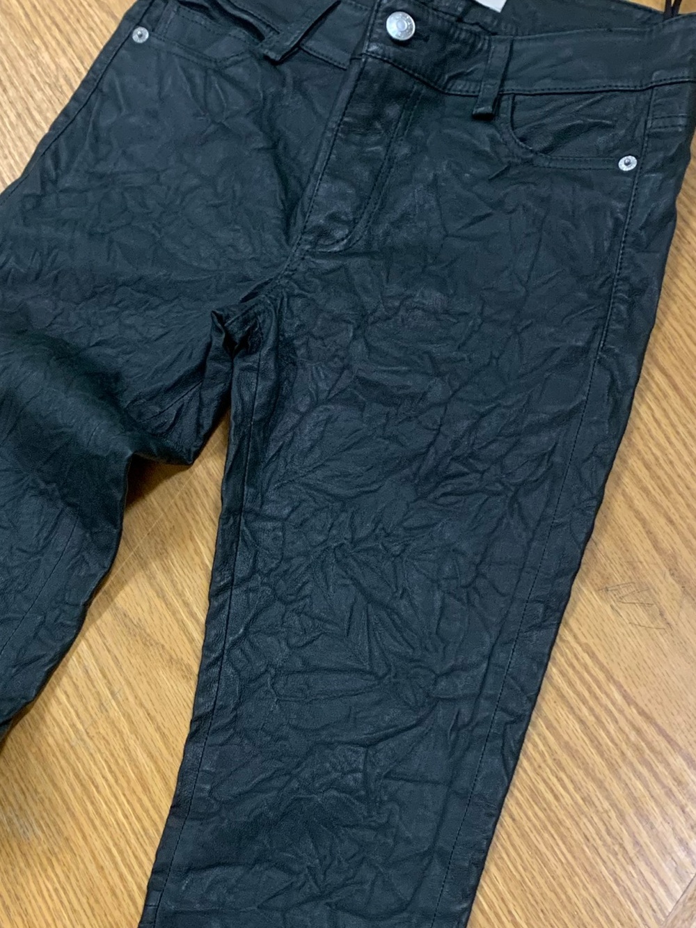Zadig & Voltaire Crinkled Black Skinny Pants size US34
